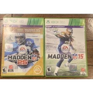 Xbox 360 Lot – Madden‎ NFL 25 & Madden NFL 15 Games Untested w/ Cases